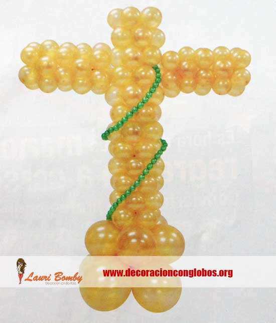 decoracion-globos-figura-cruz